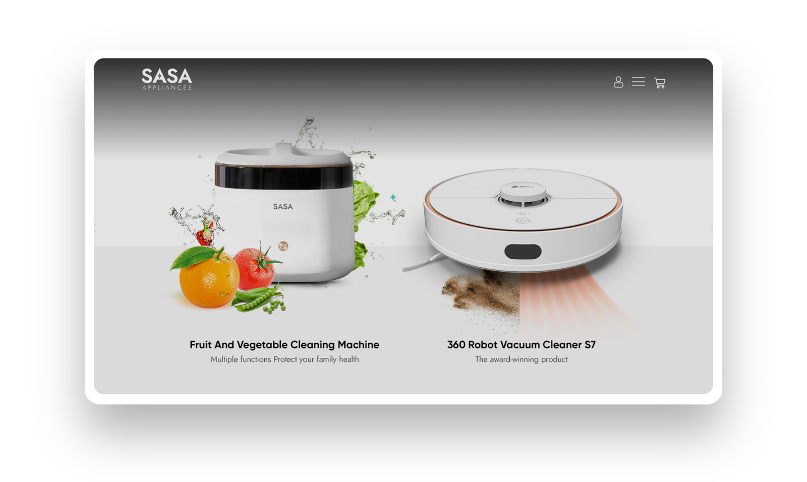 sasa appliances website mockup by zero design