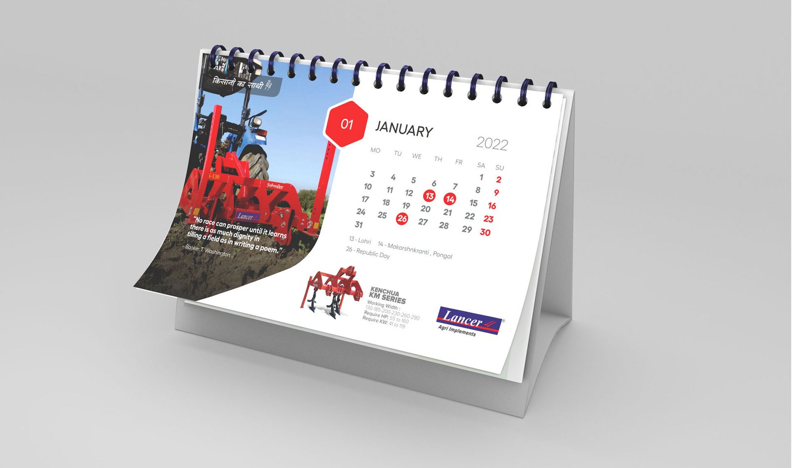 brand calendar design for lancer agrico by zero design