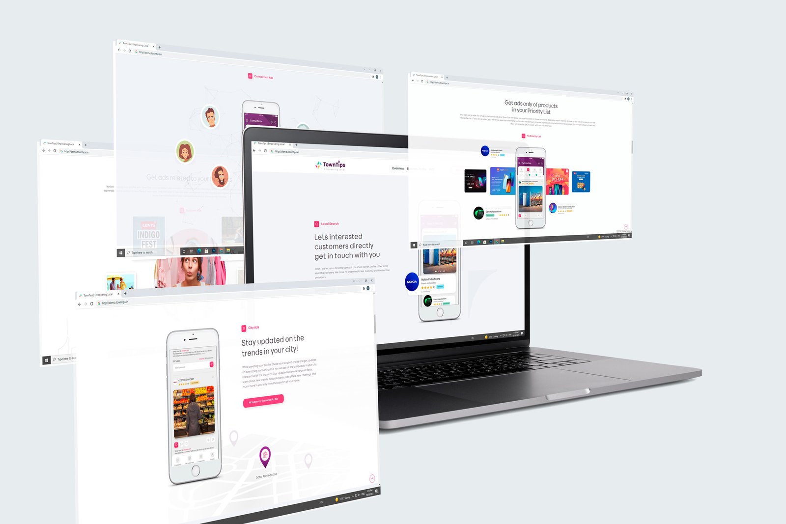 Web layout designs for corporate Towntips by zero designs
