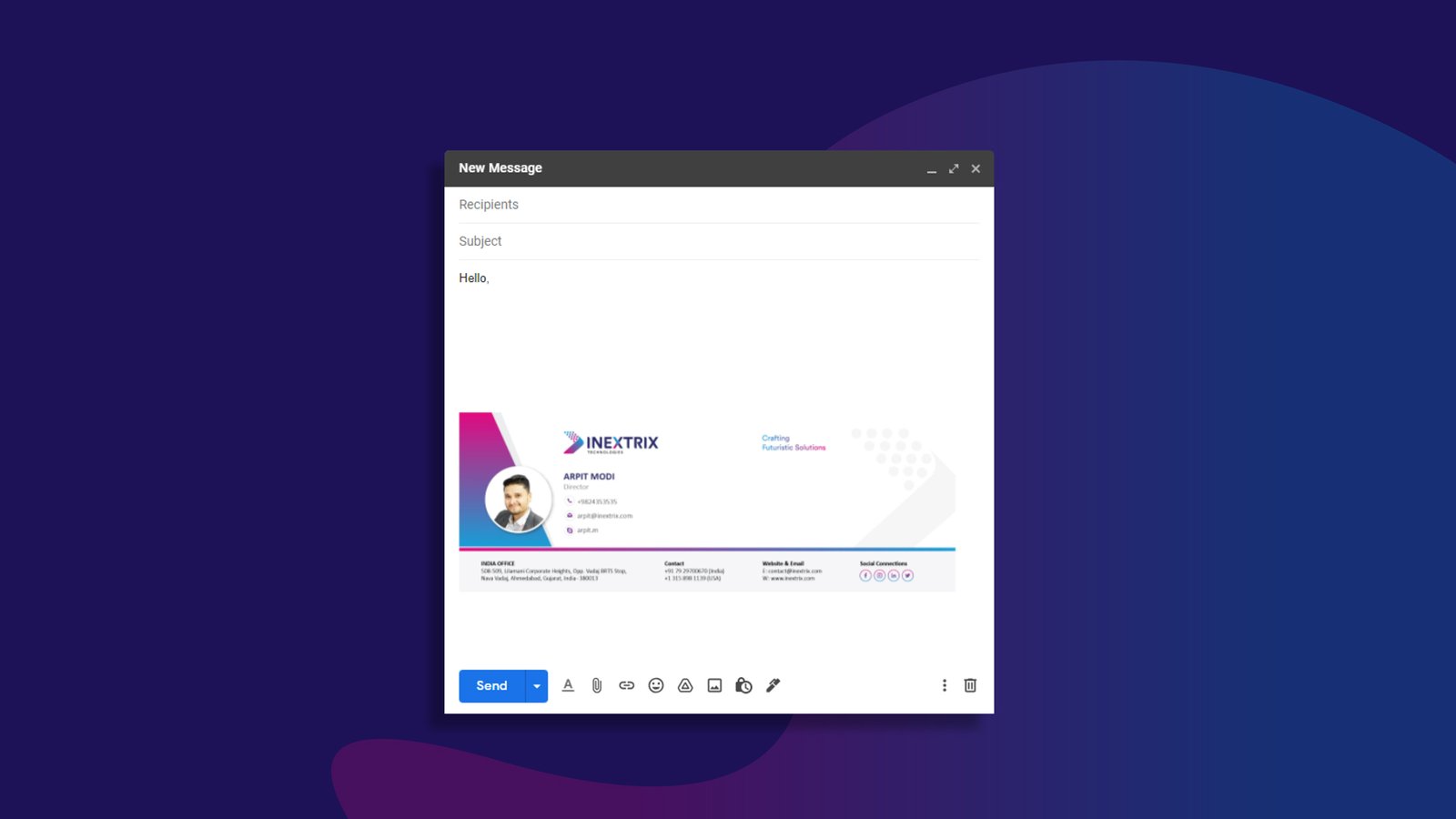 email signature design for a corporate company Inextrix by zero designs