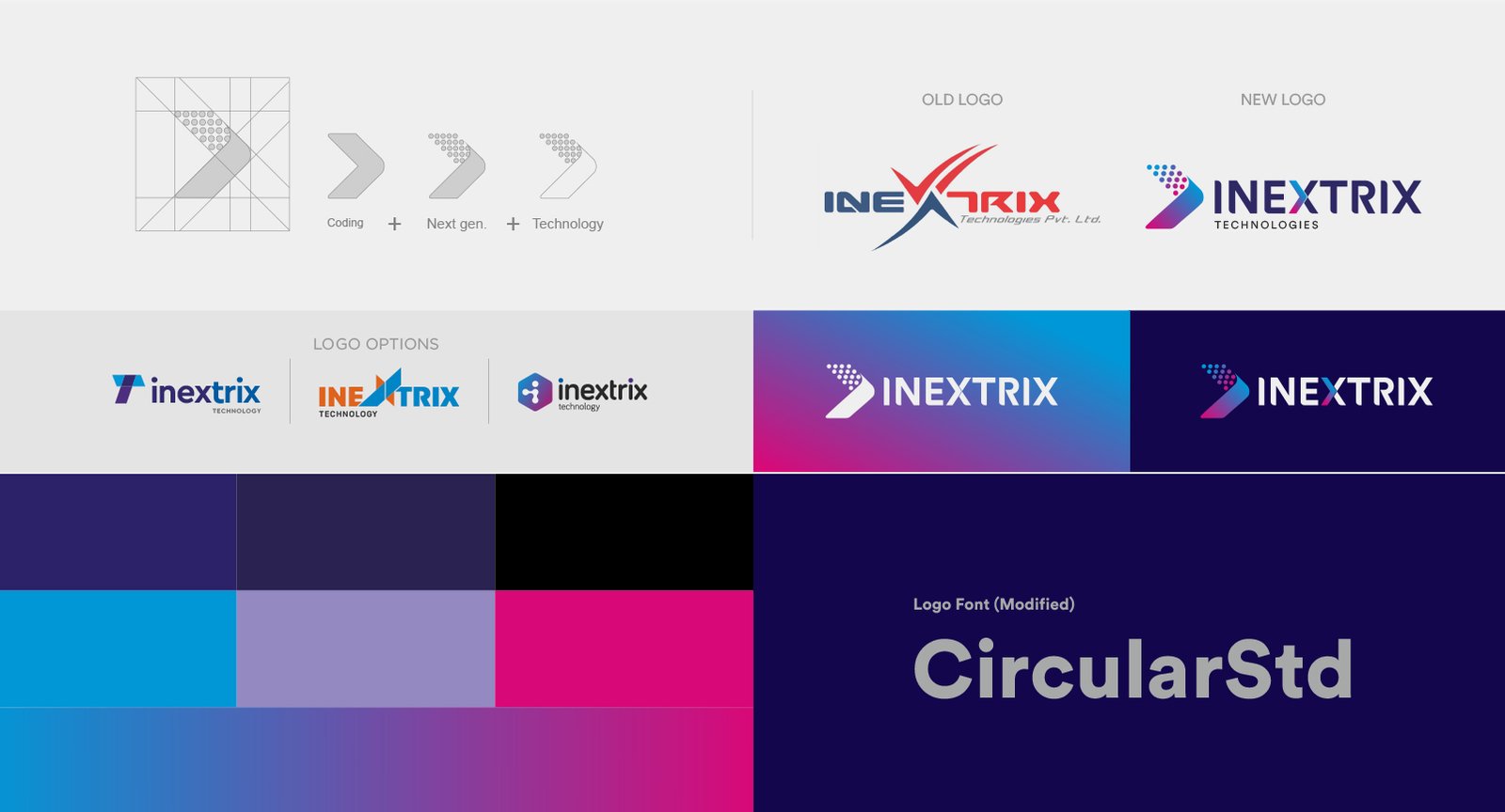 Inextrix Technologies logo redesign by Zero Designs