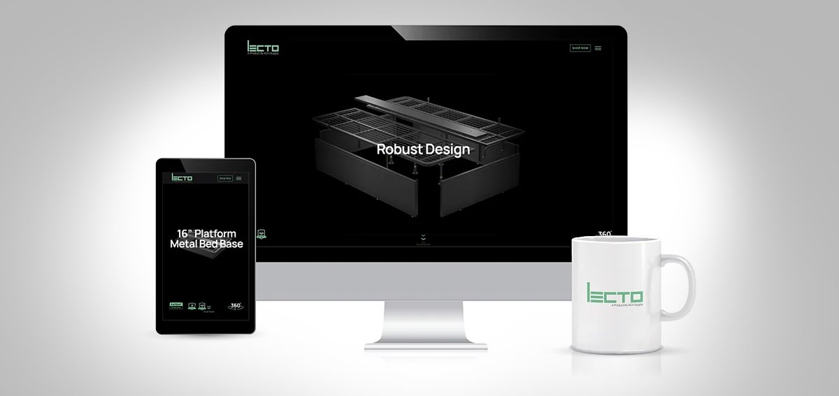 Lecto website and branding mockup by Zero Designs.