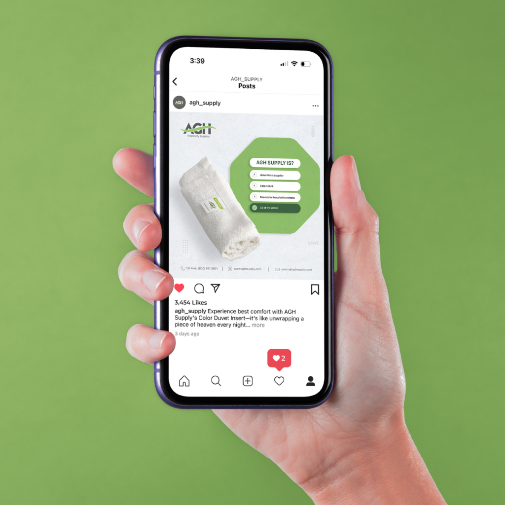 AGH Supply Instagram post, showcasing Zero Designs' design skills in creating engaging social media content.