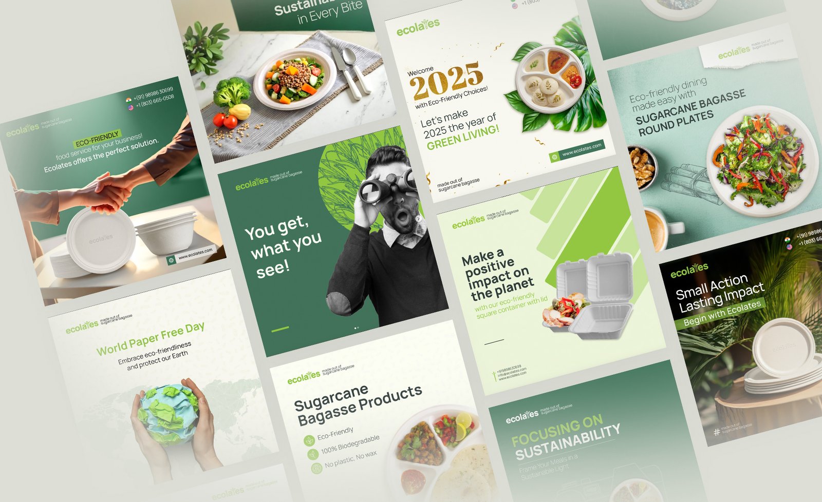 Zero Designs' SMM portfolio: Ecolates eco-friendly marketing