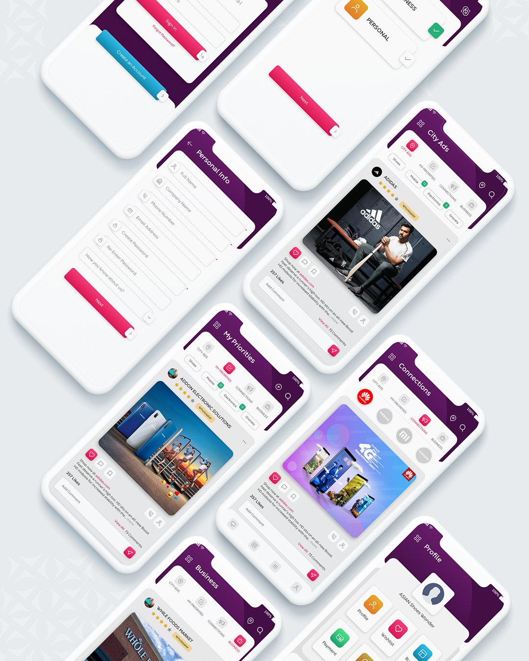 TownTips brochure designs by Zero Designs, featuring various layouts and illustrations.