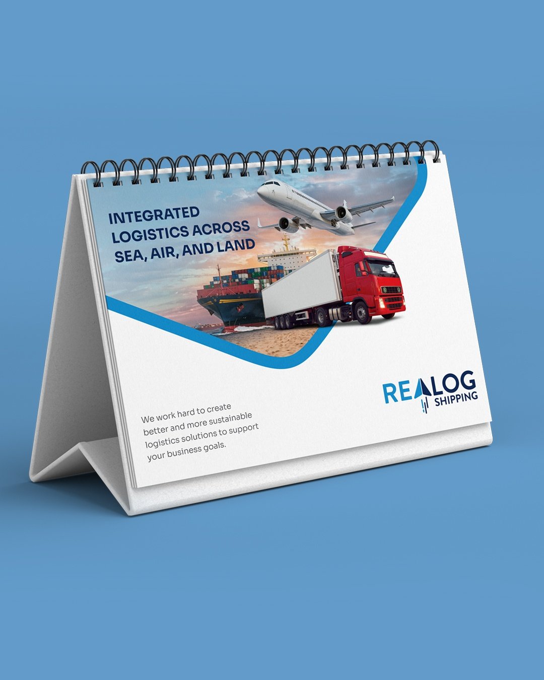 Realog Shipping desk calendar design by Zero Designs.